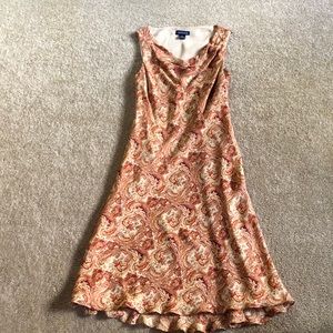Ann Taylor, paisley print dress with cowl neck. Size 6